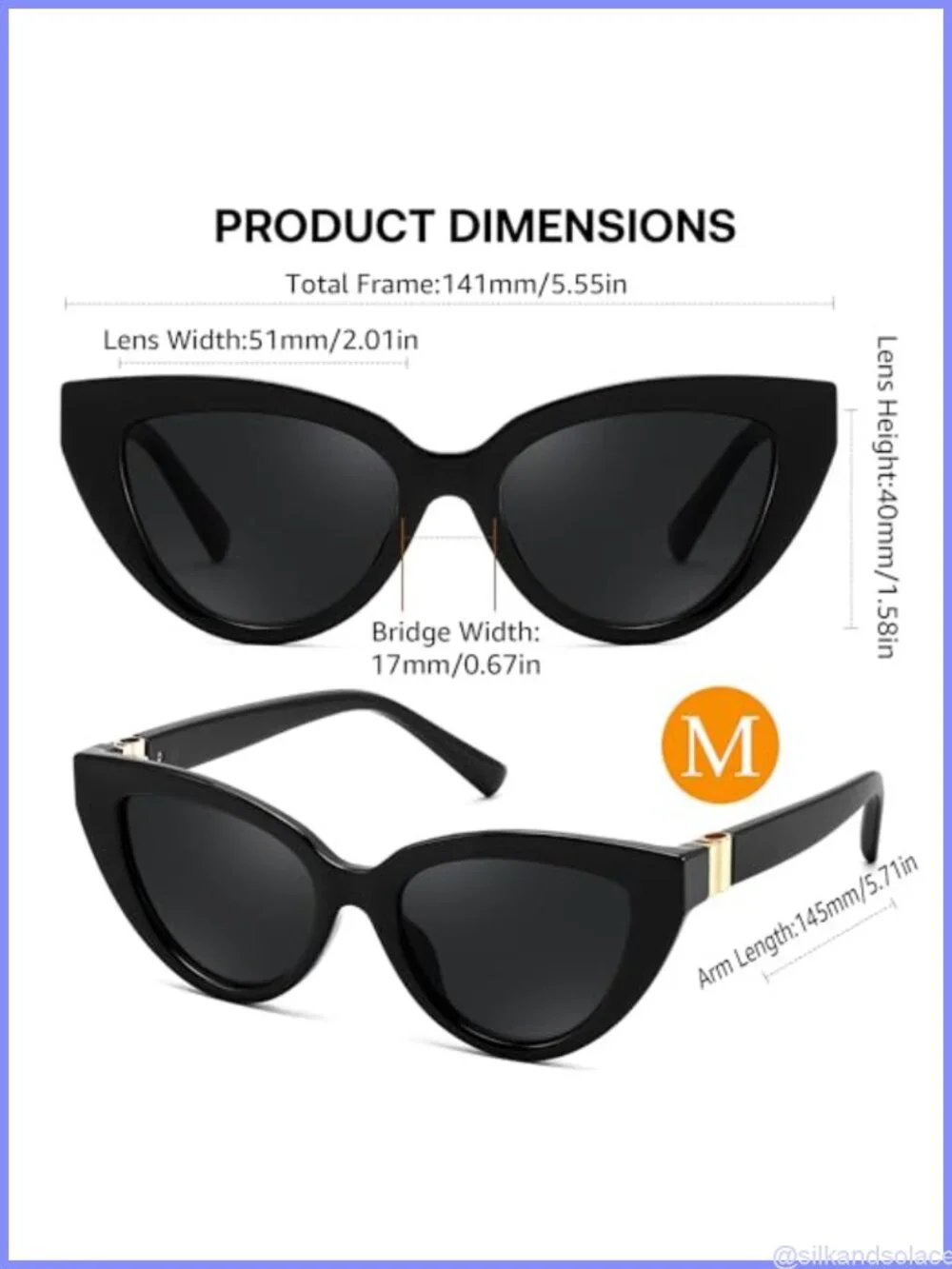 Polarized Cat Eye Sunglasses UV400 Retro Full-Frame Stylish